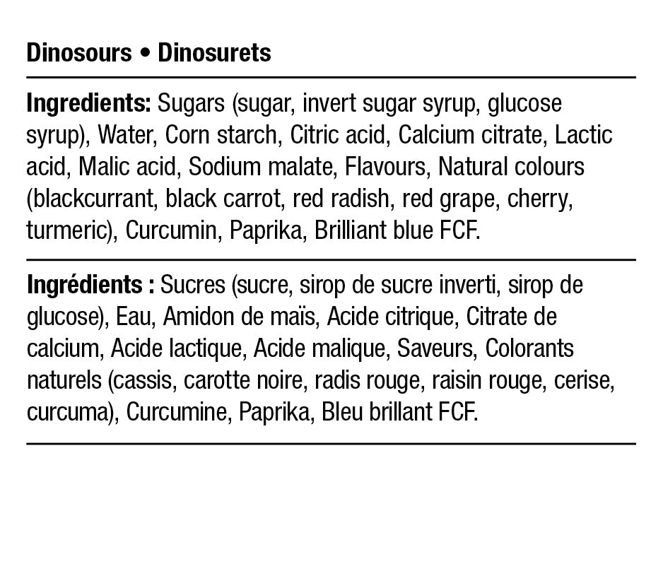 Ingredients - Dinosours