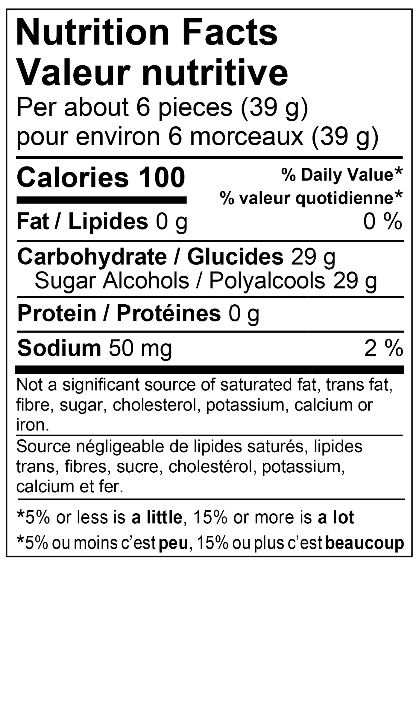 Nutrition Facts - No Sugar Added Shark Attack