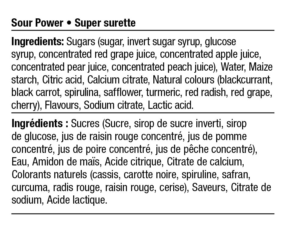 Ingredients - Vegan Sour Power
